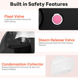 Sweetcrispy 16-in-1 Electric Pressure Cooker 8QT, 12-Preset Multi Cookers with Ceramic Pot, Slow Cook Rice Steamer Sauté Soup Yogurt Maker and More, Recipe Book