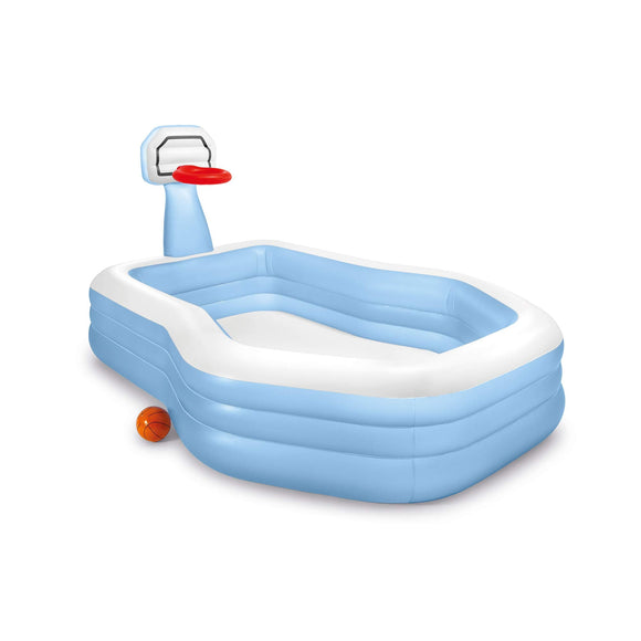 Swim Center Shootin' Hoops Inflatable Family Swimming Pool, Blue Intex