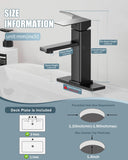 Casavilla Bathroom Faucets Set with Pop Up Drain, Modern Single Handle Black Bathroom Sink Faucet w/Deck Plate(1 or 3 Hole), Farmhouse RV Vanity Sink Faucet-2 Sets, baño lavamanos Llave