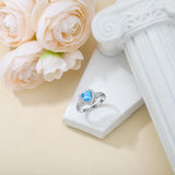 Oseew 2027 Custom Graduation Class Ring for Women with Box (White Gold)