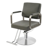 Pro Barber Salon Chair with Hydraulic Pump, 441lbs Heavy Duty Salon Chair Leather Seats Beauty Spa Hair Styling Chairs, 360° Rotatable Multi-Function Footrest for Hair Stylist Barbershop(Grey&Silver)