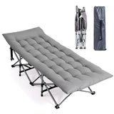 VINGLI Folding Camping Cot Bed,Camping Cots for Adults with Mattress, Foldable Cots for Sleeping with Pillow 1200D Layer Oxford for for Guest,Travel,Hiking Grey