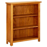 Zexlorith 3-Tier Bookcase - Solid Oak Wood Bookshelf 27.6x8.9x32.3 in