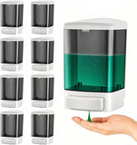 CATTREES 8-Pack Soap Dispenser Wall Mount 1000ml (33.8oz)–Commercial Heavy-Duty Plastic Liquid Dispenser for Soap,Shampoo,Hand Sanitizer–Manual Pump for Bathroom, Kitchen,Restaurant,Hotel (8 x 1000ml)