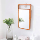 ZOROSY Desk Makeup Mirrors with Wood - Rectangle Wall-Mounted Mirrors Table Mirrors for Living Room Bedroom Birthday Gifts (10.5" L x 7.8" W)