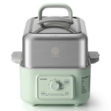 BUYDEEM G52 5.3 Quart Electric Food Steamer for 2-4 Servings, Vegetable Steamer for Cooking, 2-hour Keep Warm, 7 Preset Timings, Dual Boil-Dry Protection, Stainless Steel, Cozy Greenish