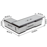HHEvergreenEnsemble Executive Desk with Desktop,Arc-Shaped Design (125.98IN)