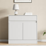 Housoul Buffet Cabinet [Set of 2] with 2 Doors and Drawer, White