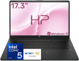 HP 17.3" Large Screen Laptop, Intel Core 5 120U(Beats i7-11600H), 8GB RAM, 256GB PCIe, Full-Size Keyboard with Numeric Keypad, Anti-Glare, Windows 11, Wi-Fi 6, Presentations, Meetings & Office Work