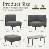 LayinSun 11 Pieces Patio Furniture Set with Fire Pit Table