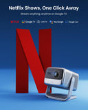 JMGO N1S Pro Triple Laser 4K Projector with WiFi and Bluetooth, 2250 ISO Lumens, 1600:1 Contrast, Netflix, GTV, 360°