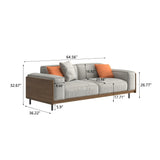 NessCarsti 64.56" Mid-Century Modern 2-Seater Fabric Sofa Couch, Grey