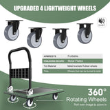 Push Cart, Folding Mobile Platform Trolley,Thickened and Reinforced, 360° Swivel Wheels