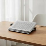 LeeQinersw Laptop Cooling Stand with USB Ports Ventilated Laptop Stand with Six Fans Ergonomic Notebook Cooling Pad for Office Workers, Silver