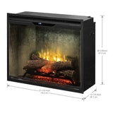 Dimplex Revillusion® 30 Inch Built-in Electric Firebox - Natural Concrete Background - Includes Realistic Faux Logset, Front Glass Panel, Firebox, and Plug Kit