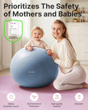 YOTTOY Anti-Burst Exercise Ball for Working Out, Yoga Ball for Pregnancy,Extra Thick Workout for Physical Therapy,Stability Ball for Chair Fitness with Pump (Blue)