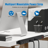 HHSOET Rotating 12 Outlet Surge Protector Power Strip 1200J, 10FT, Black, 2