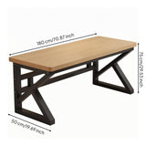 RMWHGDUL Wooden Computer Desk with Angled Metal Legs Reinforced Solid Wood Square Edges Multipurpose Use Suitable for Student Desktop Home Office Bedroom Gaming, 180 50 75cm