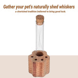 DegoCyhton Cat Whisker Holder, Wooden Clear Glass Jar, Sealed Cork Memorial Vase, Premium Cat Fur Keepsake, Desktop Display Decor Accent, Home Decor for Feline Owners, Thoughtful Pet Lover Gift