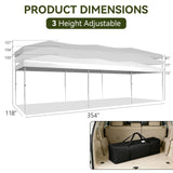 Aoxun 10x30 Pop Up Canopy Tent with 8 Sidewalls, Party Tent, White