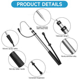 SAN Like Telescopic Fishing Gaff,Aluminum/Fiberglass Pole with Nonslip Rubber Handle,Stainless Steel Hook with M8 Screw, Fish Gaff Can Float When Extending - Good for Freshwater and Saltwater Fishing