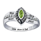 Oseew 2027 Custom Marquise Birthstone Class Ring for Men Women