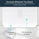 Wyze Smart Scale X - Digital Bathroom Scale for Body Weight, BMI, Body Fat, Muscle Mass, Heart Rate Monitor | ITO Glass & LED Backlight | Batteries Included, 400 lbs (White)