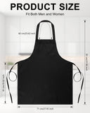 Foaincore 36 Pack Bib Aprons Bulk Plain Aprons for Man Woman Adult Unisex Apron Machine Washable Adjustable Bib Apron (Black)