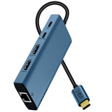 USB C Laptop Docking Station Dual HDMI Monitor 10in1 Dongle Type-C Hub Dock