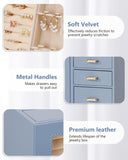 Homde Jewelry Organizer large for Dresser: Big Jewelry Box for Women - Holder with Drawers - Elegent Necklace Earring Ring Display Modern Gift (Grey Blue)