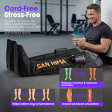 SAN HIMA Cordless Air Compression Leg Massager with Heat - Sequential Full Leg Compression Boots for Circulation & Pain Relief | 6 Modes 8 Intensity Recovery Boots for Athletes - Feet, Calves & Thighs