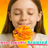WATERELF Butter Easter Eggs Scented Slime for Girls 10-12, Easter Basket Stuffers Big Slime for Kids Boys Party Favor Stress Relief, Special Toys for Birthday Present - 5.29 Oz - BS006-Honey Waffle