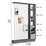 Modern Room Divider Shelf Floor to Ceiling EntHall Sto Rack Room for Home Office Restaurant KhakiWhite Color