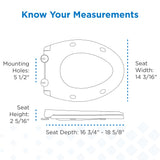 Gerber Soft-Close Elongated Toilet Seat with Two Button Quick-Release, Top-Mount Installation, Non-Slip Bumpers, and Cover, Heavy-Duty Plastic, White, GC550130