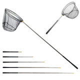 Fishing Landing Net with Aluminum Telescoping Pole 75" Long Handle,Rubber Coated Nylon Mesh,for Steelhead,Salmon,Fly,Kayak,Catfish,Bass,Trout,Shrimp,Crab,for Easy Catch & Release,Extend to 75 Inch