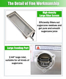 EQCOTWEA Manual Sugarcane Juicer - Stainless Steel 3-Roller Commercial Juice Extractor, 2.4in Inlet, 330lbs/h Output, Sugar Cane Press Machine, Sugarcane Juice Squeezer for Home and Business