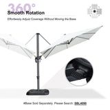 PURPLE LEAF Outdoor Umbrella 8' x 8' Square Premium Sun Protection White