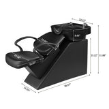 Ainfox Shampoo Barber Backwash Chair, ABS Plastic Shampoo Bowl Sink Chair for Spa Beauty Salon (Black)