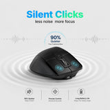 Wireless Mouse, Bluetooth & 2.4GHz Ergonomic Silent Mouse