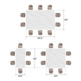 Tribesigns Square Dining Table, 31.5" Modern Dinner Table with Metal Base, Kitchen Table for Dining Room, Small Space, Apartment, White & Gold (6pcs)