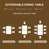 Dining Room Table for 6-10 Person, 55'' to 78'' Rustic Expandable Rectangle Dining Table