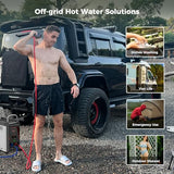 CAMPLUX Nano 3 Portable Propane Water Heater with Pump Kit, Compact & Lightweight Design, Quick Connect Pump Cables & Extension Hoses, Outdoor Camping Shower for Off-Grid Cabin, Hiking, RV