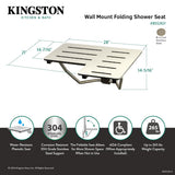 Kingston Brass KBSS2821 Adascape Shower Seat, Brushed Stainless Steel