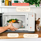 Wonderful Countertop Microwave 1.1 Cu Ft 1000 Watt Sensor Cook, 15 Presets, Touch Control, Metal Housing,12.4" Turntable,Auto Sensor Reheat