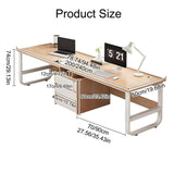 Large Double Gaming Desk for 2 Wooden Writing Table for Home Office 94.48in Long Study Desk Modern Two Person Computer Desk (White)