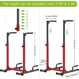 SELEWARE Heavy Duty Dip Bar, Adjustable Width & Height Dip Station Home Gym Fitness Equipment, 800lbs Capacity, Multifunctional Strength Training Dip Stand with Push Up Bar for Tricep Dips, L-Sits