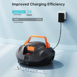 Coasteering Planet Edge Pool Vacuum for Above Ground Pool, 120-Min Runtime, Powerful Dual-Motor, Adjustable Cleaning Path, Cordless Robotic Pool Cleaner for Flat Pools Up to 850 Sq.ft, Deep Grey