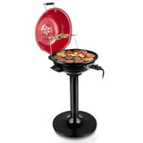 Electric Grill, Techwood Indoor/Outdoor Electric BBQ Grill, 1600W Portable Removable Stand Grill with Adjustable Heat & Drip Tray (Red)