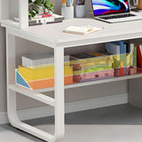 Stylish 140cm Desk with Sideboard Modern Study Table with 3 Drawers Home Office Furniture Compact Computer Desk No Chairs Included Perfect for Small Spaces