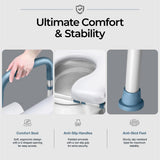 Toilet Seat Risers For Seniors Width and Height Adjustable Raised Toilet Seat With handles for Elderly, Handicap, Elevated, Pregnant, Fit Any Toilet Riser Heavy Duty Up To 400lbs